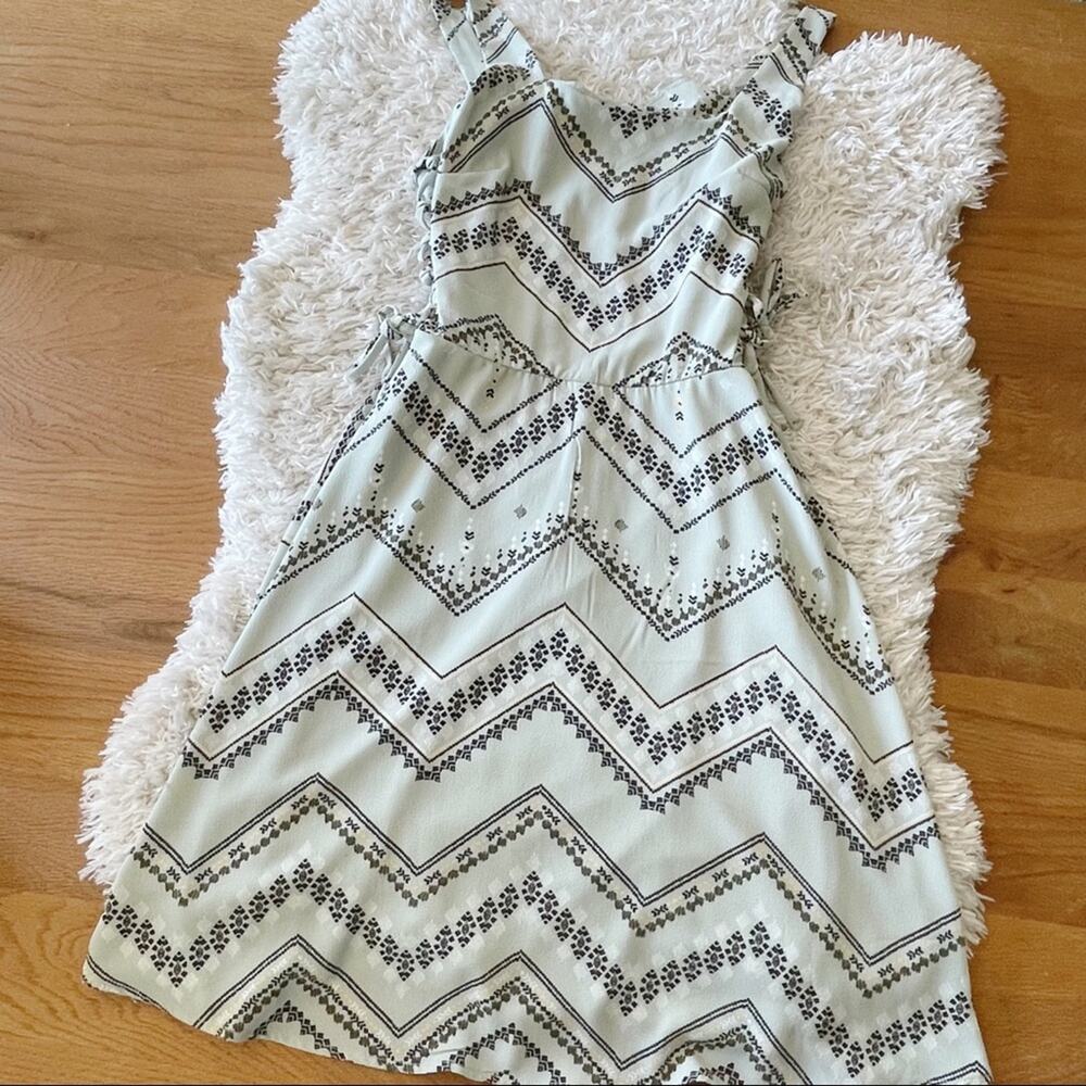 Maurices sleeveless tank chevron print mini dress juniors size 5/6 mint green
